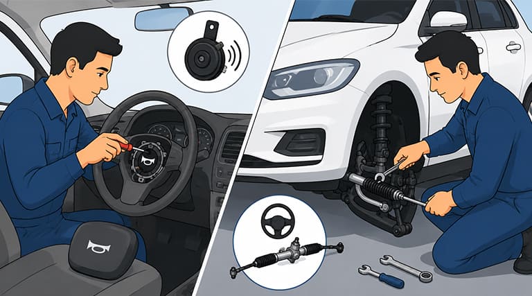 How to Repair the Horn and Steering of a Car?