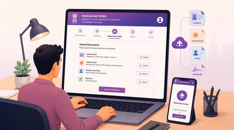 How to Upload Documents on Parivahan Sewa