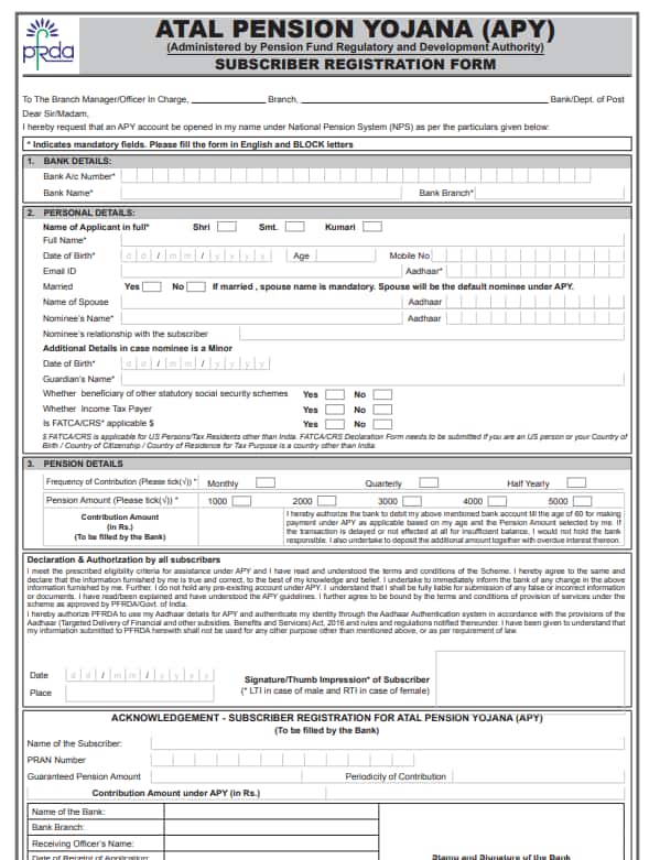 APY Registration form