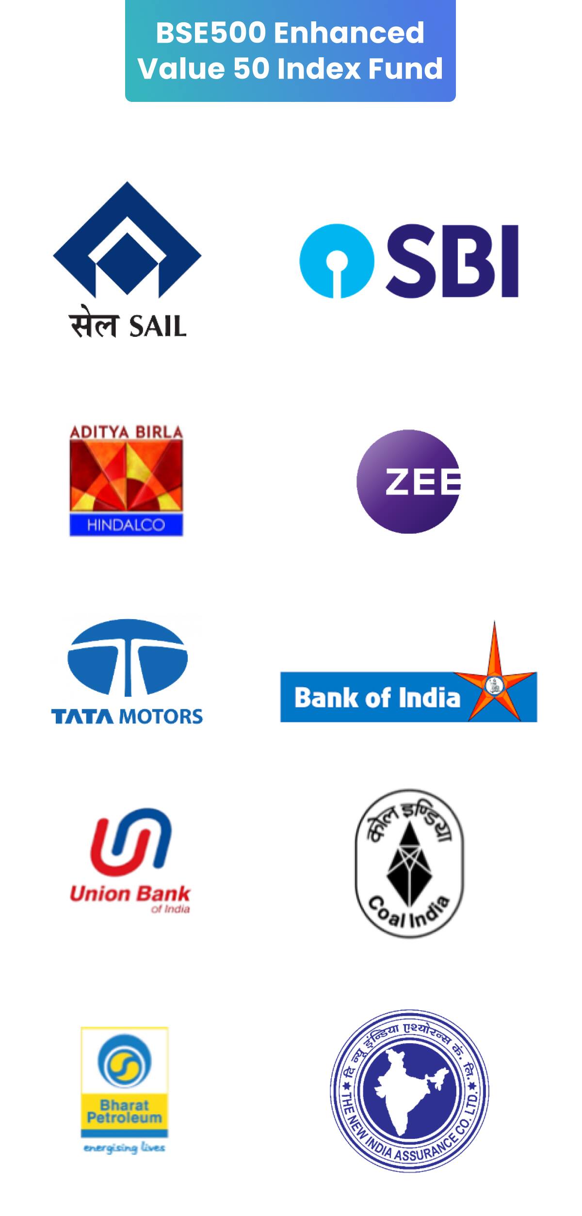 Industry Brands Bajaj Allianz bse500 Enhanced Value 50 Index Fund