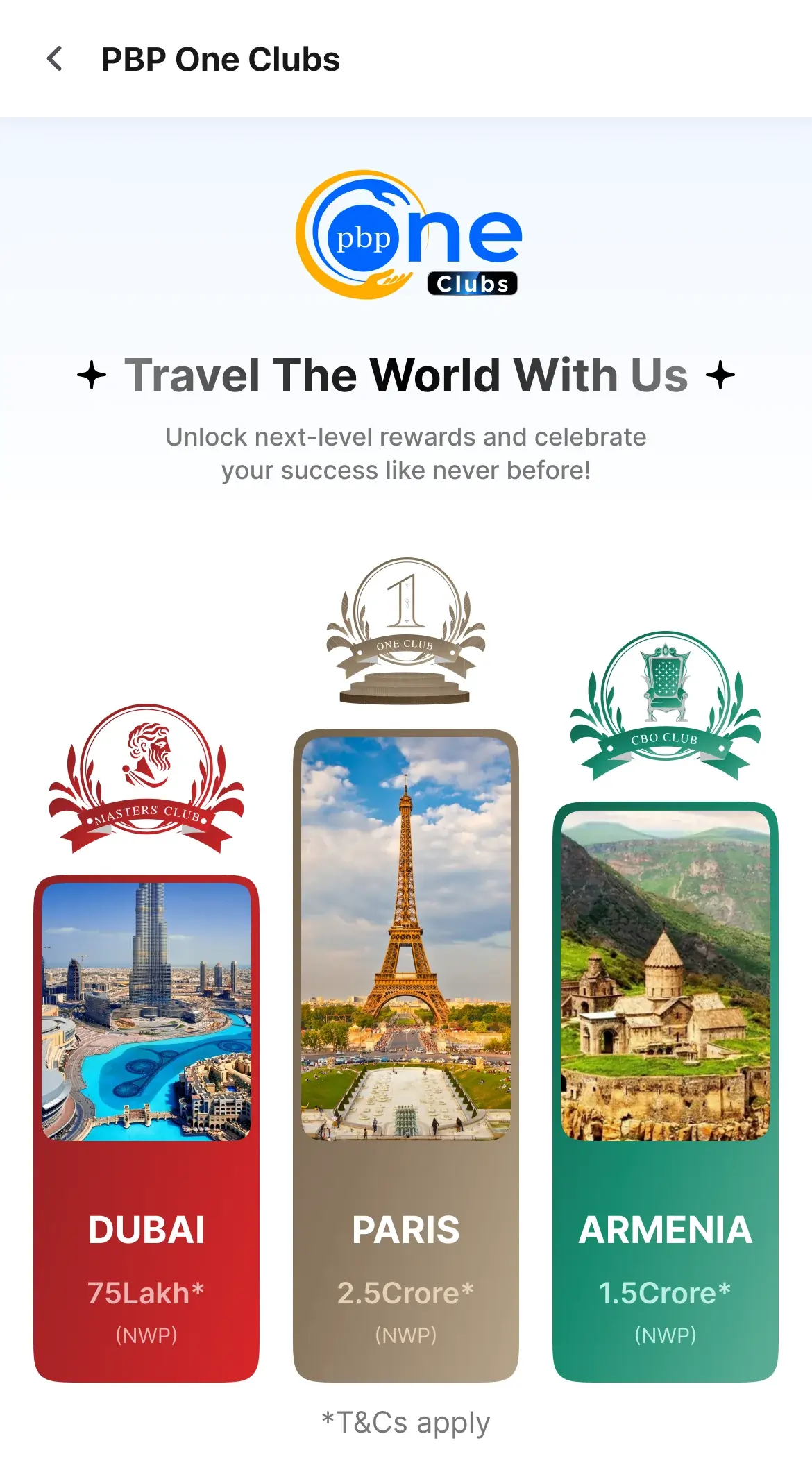 Travel the World With us - PBP One Loyalty Program