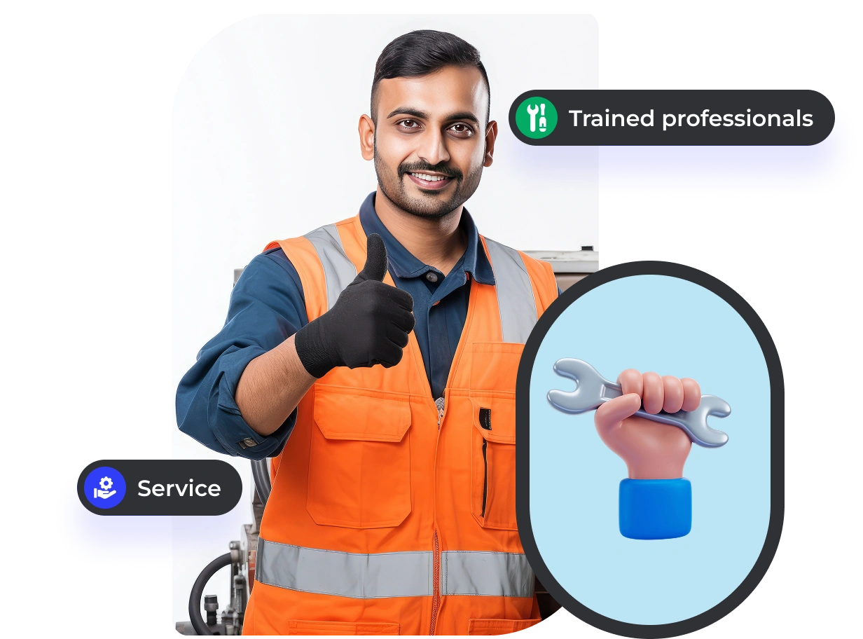 Technician giving thumbs up